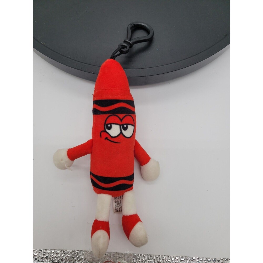 Crayola Experience Radical Red Crayon Plush Clip On  Keychain 6" 2023